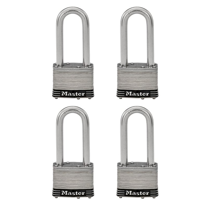 Master Lock 5SSQLJ Stainless Steel Outdoor Padlock with Key, 4 Pack Keyed-Alike - Image 1
